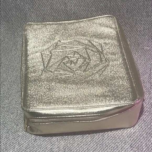 Lancome Gold Cosmetic Bag with Embossed Floral Design - Picture 11 of 16